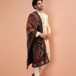 Men's Silk Blend Sherwani Churidar Set with Dupatta