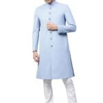Sherwani Set for men Light Blue with Pant for party and wedding