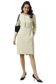 Women's Polyester Modern Knee-Length Dress