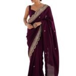 Women's Vichitra Silk Embellished Saree With Unstitched Blouse Piece (RADHA5001_RX_Parent)