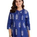 Women Cotton Printed A-line Short Kurti (Available in Plus Sizes)