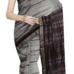 Women's Handloom Silk Saree for Women (Grey)