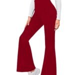 Women's Bell Bottom High Waist Trouser, Elastic Flared Bootcut Pants, Stretchy Parallel Leg for Casual Office Work wear (BZF-Dhoni 4)