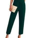 Women's High Waist Regular Fit Trouser, Elastic Staright Pants, for Office Work & Casual wear (BZFVirat Pant-8)