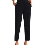 Women's High Waist Regular Fit Trouser, Elastic Staright Pants, for Office Work & Casual wear (BZFVirat Pant-8)
