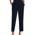 Women's High Waist Regular Fit Trouser, Elastic Staright Pants, for Office Work & Casual wear (BZFVirat Pant-8)