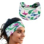 Tropical Stylish Hairband for Women | White Pretty Flower Nature Hair Bands for Yoga, Workouts & Casual Wear (Floral Island)