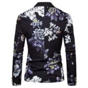 Blazer Mens Suit Jacket Slim Fit Vintage Printed One Button Floral Casual Outfits Sports Coat |Black |L - Image 2