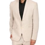 Men's 100% Linen Notched Lapel All Season Natural Color Blazer