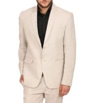 Men's 100% Linen Notched Lapel All Season Natural Color Blazer