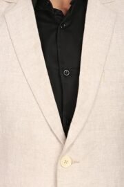 Men's 100% Linen Notched Lapel All Season Natural Color Blazer - Image 2