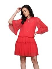 Red Priscilla Short Dress with Camisole
