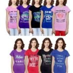 Women Round Neck Multicolor T-Shirt