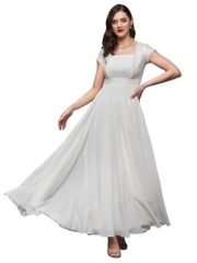 Women's Square Neck Self Designed Maxi Dress