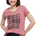 Women's Cotton Regular Fit Printed Round Neck T-Shirt