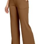 Women's  Waisted Wide Leg Ribbed Knit Trousers with Pockets | Casual and Stretchy Pants | for Women