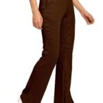 Women's Waisted Wide Leg Ribbed Knit Trousers with Pockets | Casual and Stretchy Pants | for Women