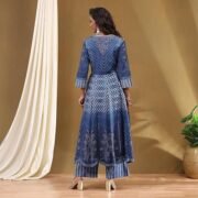 Women Modal Festive Anarkali Fusion Suit Set - Image 4