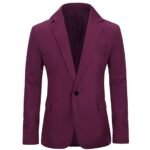 Men's Slim Fit Casual 1 Button Notched Lapel Blazer Jacket