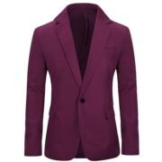 Men's Slim Fit Casual 1 Button Notched Lapel Blazer Jacket