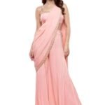 Womens Designer Fashion For Latest Sharar Saree In N Light Pink For Upto 40 Inches Waist.
