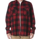Men's Authentics Long Sleeve Plaid Fleece Shirt, Red Buffalo Plaid, 3X