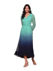Teal Ombre Long Dress