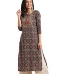 Women's Cotton Straight Fit Printed Straight Kurta