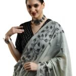 Woven Cotton Chanderi Saree Beige