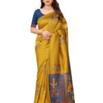 Women's Kanjivaram Banarasi Soft Silk Saree With Unstitched Blouse Piece (Silk Box Flower)