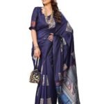 Women's Kanjivaram Banarasi Soft Silk Saree With Unstitched Blouse Piece (Silk Box Flower)