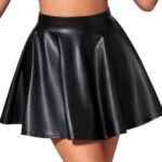 Women's Leather High Waisted Shorts Skirts Nightclub Party Mini Skirt for Women/ Girls, Size -M gifts for women
