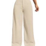 Woman Pants Women's Formal Office Korean | Beige Track Pant | Straight | Cotton Spandex Stretchable Trouser | High-Waisted Bottom Wear