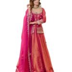 Women's Traditional Embroidered Lehenga Choli Set | Bridal Wear, Heavy Sequin Work.