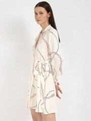 Viscose Spread Collar Wrap Dress - Image 3