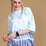 Solid Women Round Neck Blue T-Shirt