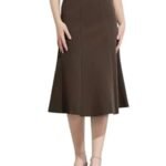 Women's A-Line Midi Skirt, Black, Formal Wear