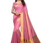 Women's BANARASI ORGANZA SAREE, Pink