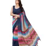 Women's Chanderi Floral Digital Print Chandheri Saree with Unstitched Blouse Material