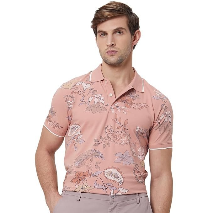 Mens Polo Collar Half Sleeve Slim Fit T-Shirts
