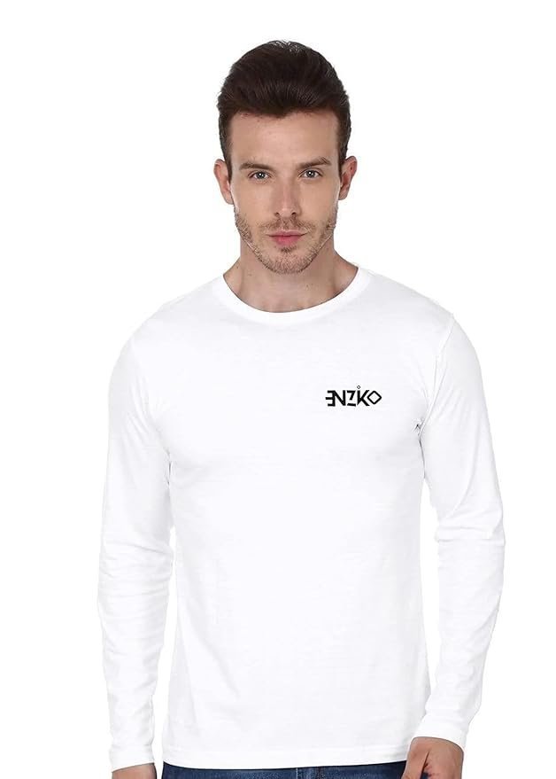 Mens Printed Round Neck Half Sleeve/Long Sleeve 100% Cotton T-Shirt