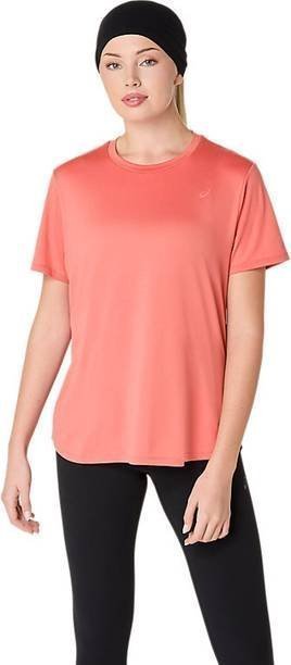 Solid Women Round Neck Pink T-Shirt
