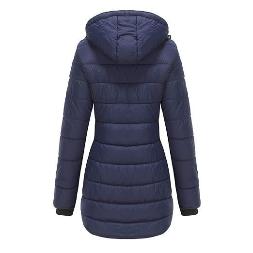 Women’s Water-Repellent Cotton Jacket with Detachable Hood Lapel Collar Autumn Winter Coat - Image 2