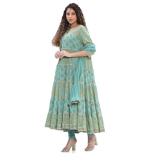 Women Cotton Tiered Printed Suit Set - Image 2