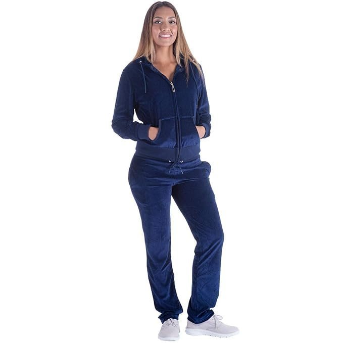Velour Tracksuit Womens 2 Pieces Joggers Outfits Jogging Sweatsuits Set Soft Sports Sweat Suits Pants