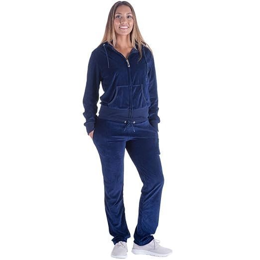 Velour Tracksuit Womens 2 Pieces Joggers Outfits Jogging Sweatsuits Set Soft Sports Sweat Suits Pants - Image 2