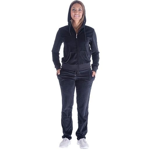 Velour Tracksuit Womens 2 Pieces Joggers Outfits Jogging Sweatsuits Set Soft Sports Sweat Suits Pants - Image 4