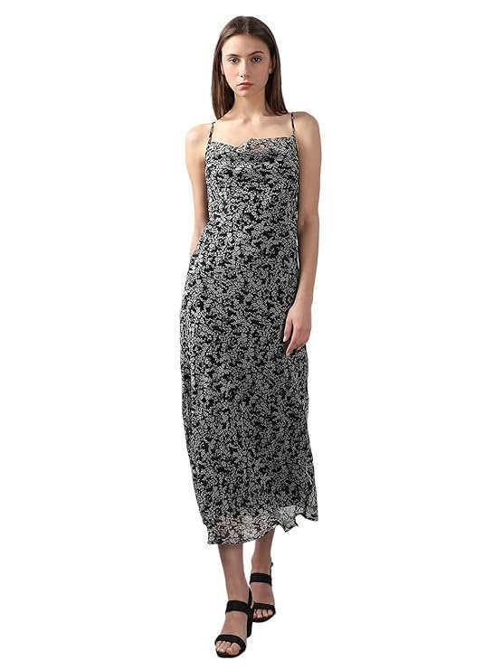 Women Floral Print Shift Midi Dress