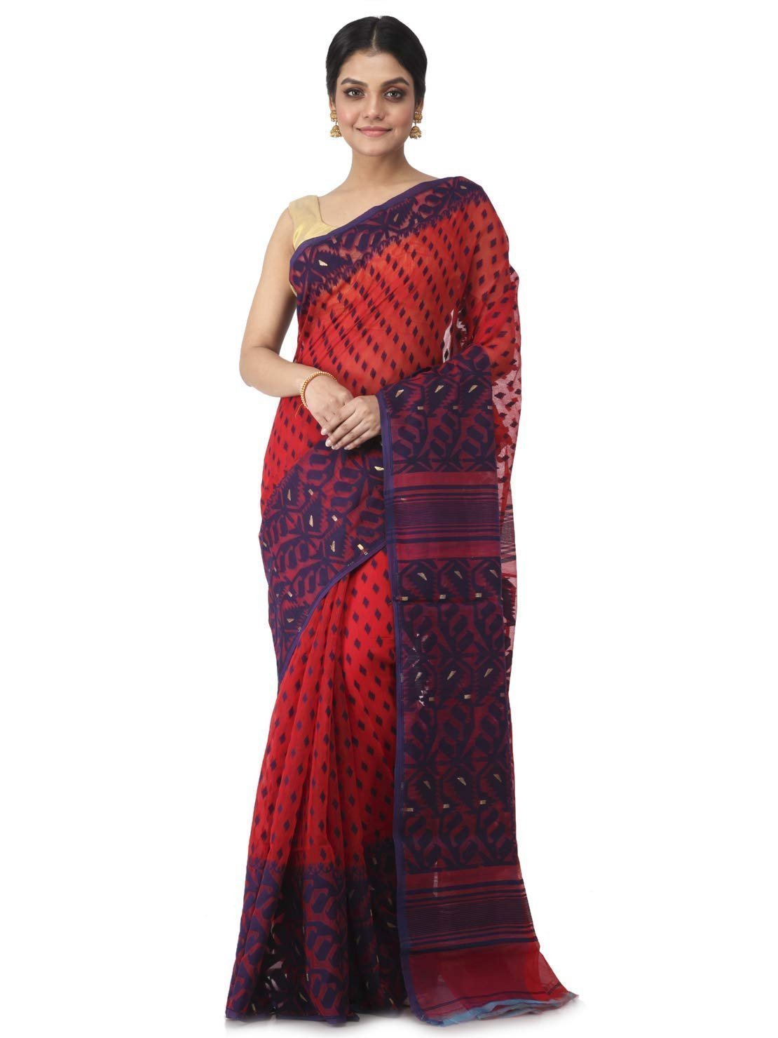 Women – Pure Cotton Soft Traditional Bengali Weave without Blouse Piece – Festive & Ethnic Wear