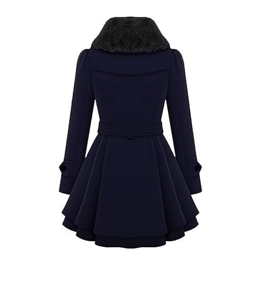 Women's Long Winter Coat with Fur Trim Cotton Lining Windproof Warm Jacket with Zipper - Image 2
